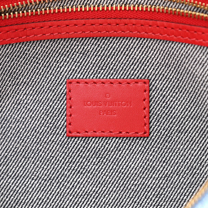 Louis Vuitton Denim Damier Monogram Patchwork Speedy Bandouliere 30 Blue Rouge 7 of 11