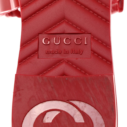 Gucci Rubber Womens Slide Sandals 36 Hibiscus Red 6 of 10