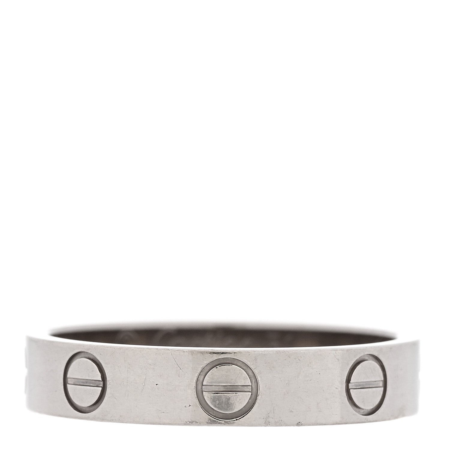 Cartier 18K White Gold 3.5mm LOVE Wedding Band Ring 51 5.75 1 of 4