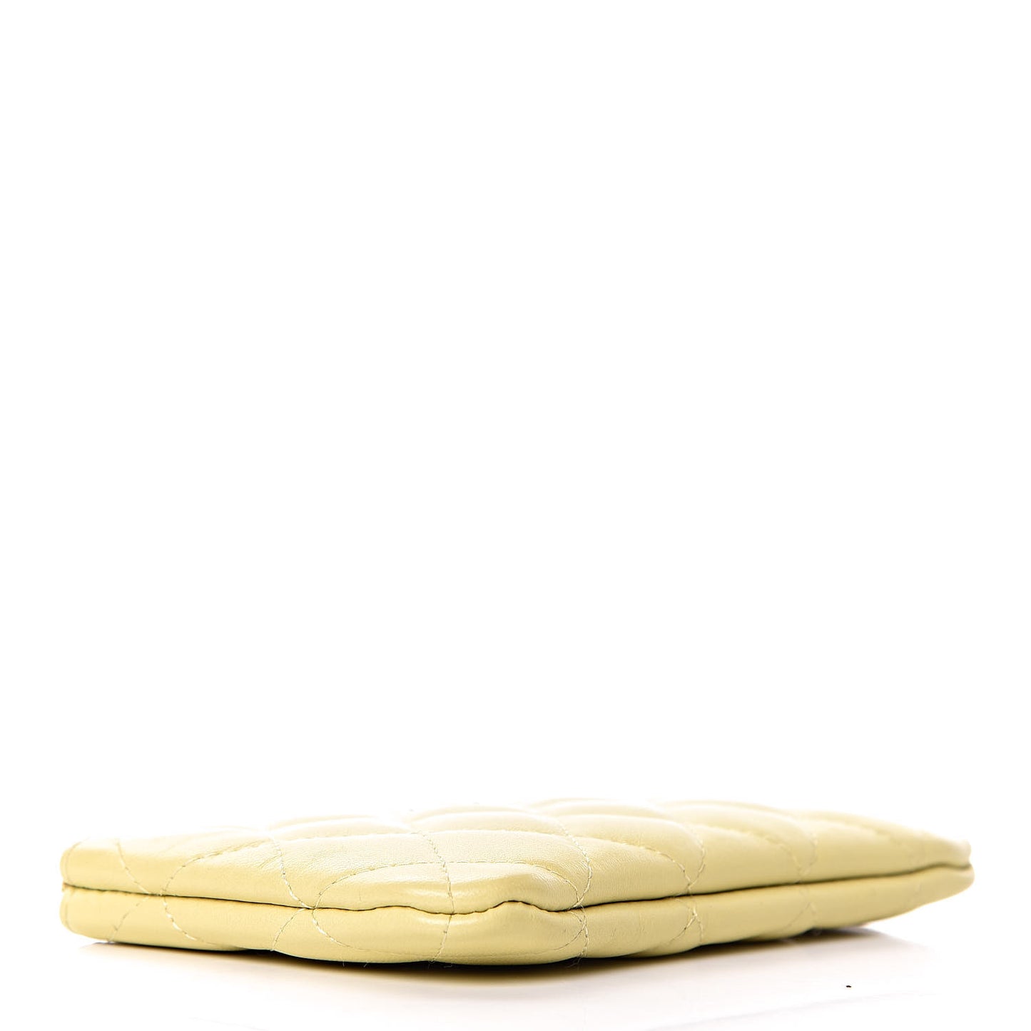Lambskin Quilted Small Cosmetic Case Yellow