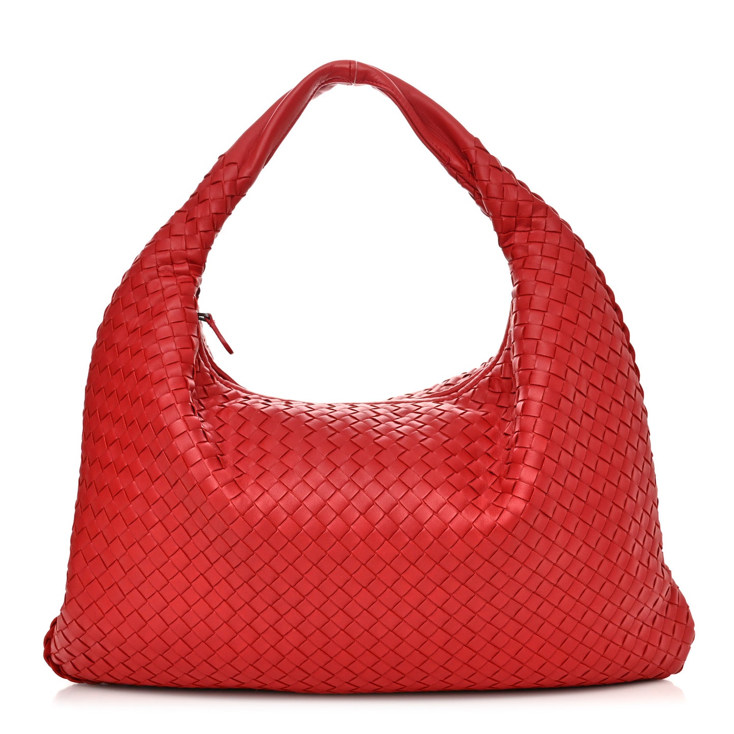 Nappa Intrecciato Large Veneta Hobo Red