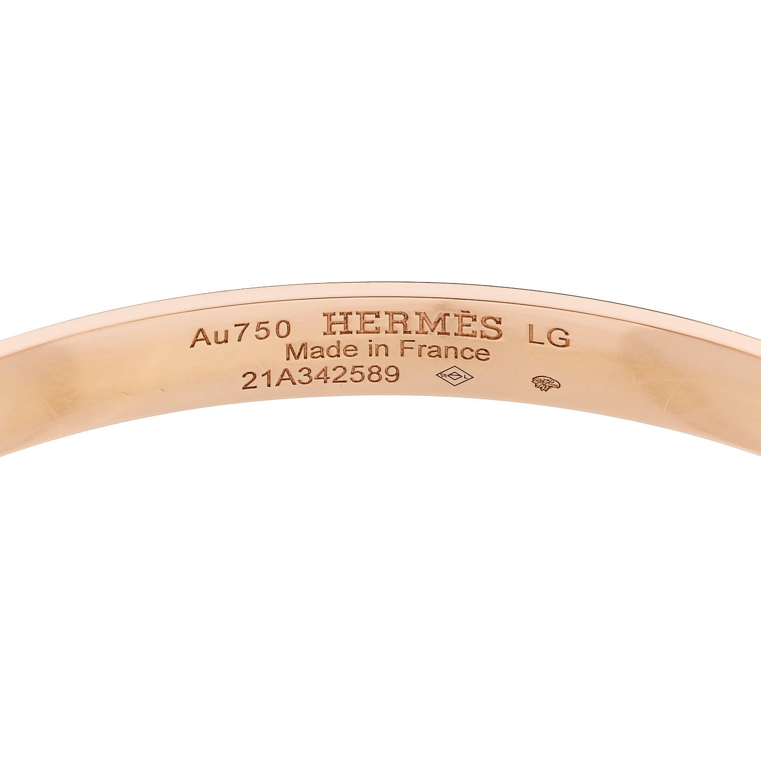 Hermes 18K Rose Gold PM Collier De Chien Bracelet LG 3 of 4