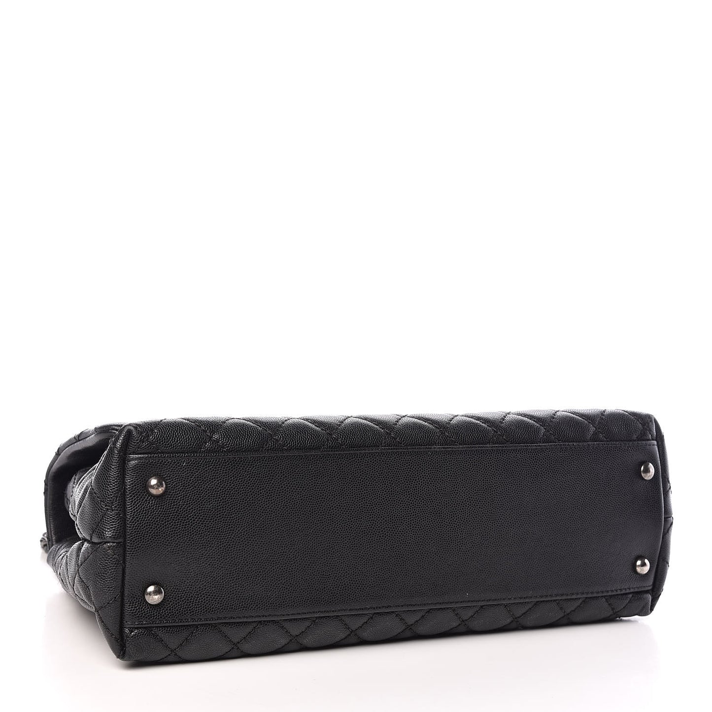 Caviar Quilted Medium Coco Handle Flap Black