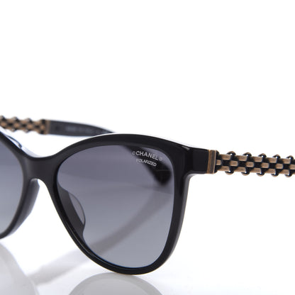 Chanel Cat Eye Chain Polarized Sunglasses 5326 Black 7 of 8