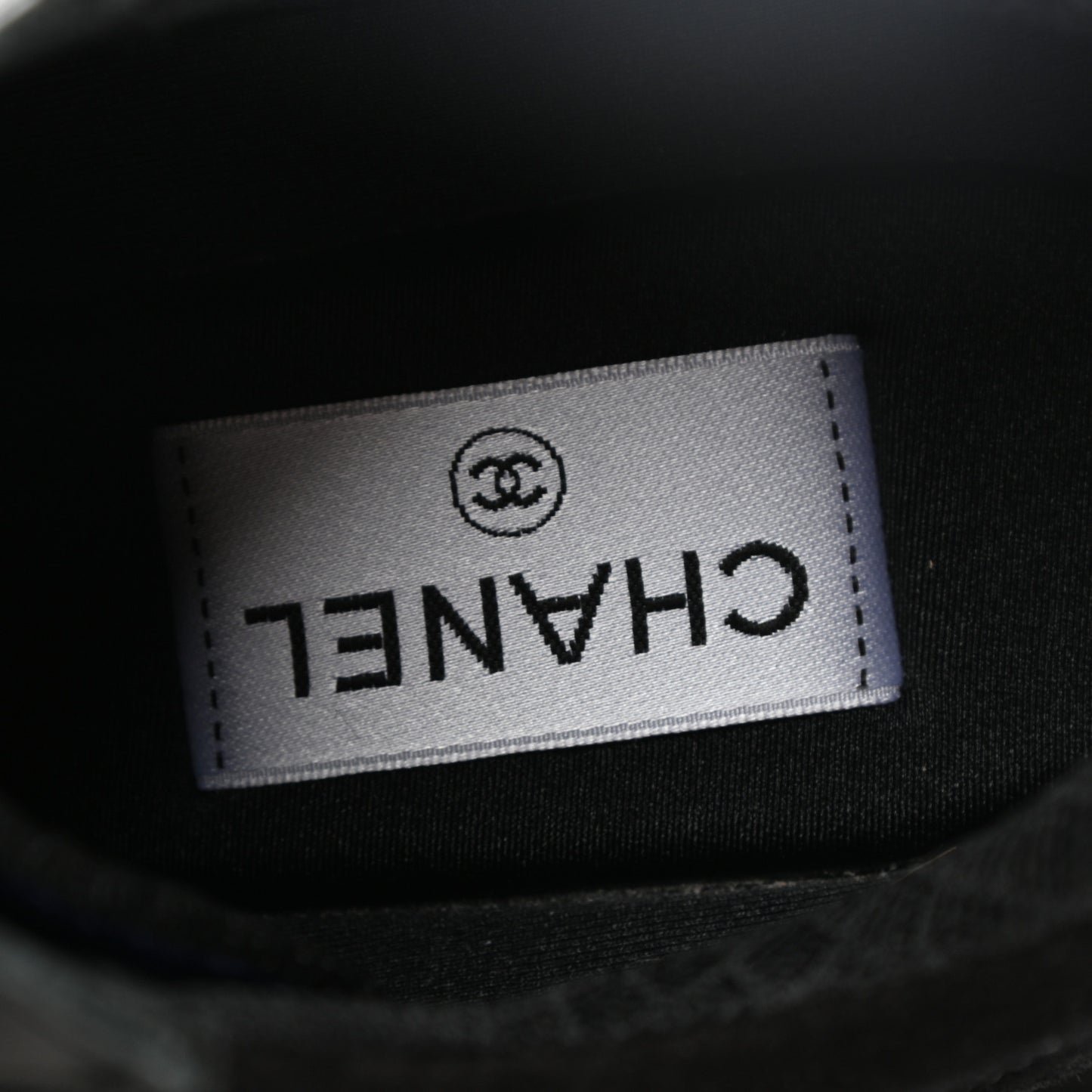 Suede Velvet Lambskin CC Sneakers 40 Black Blue Silver