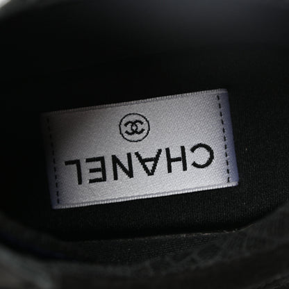 Chanel Suede Velvet Lambskin CC Sneakers 40 Black Blue Silver 7 of 9