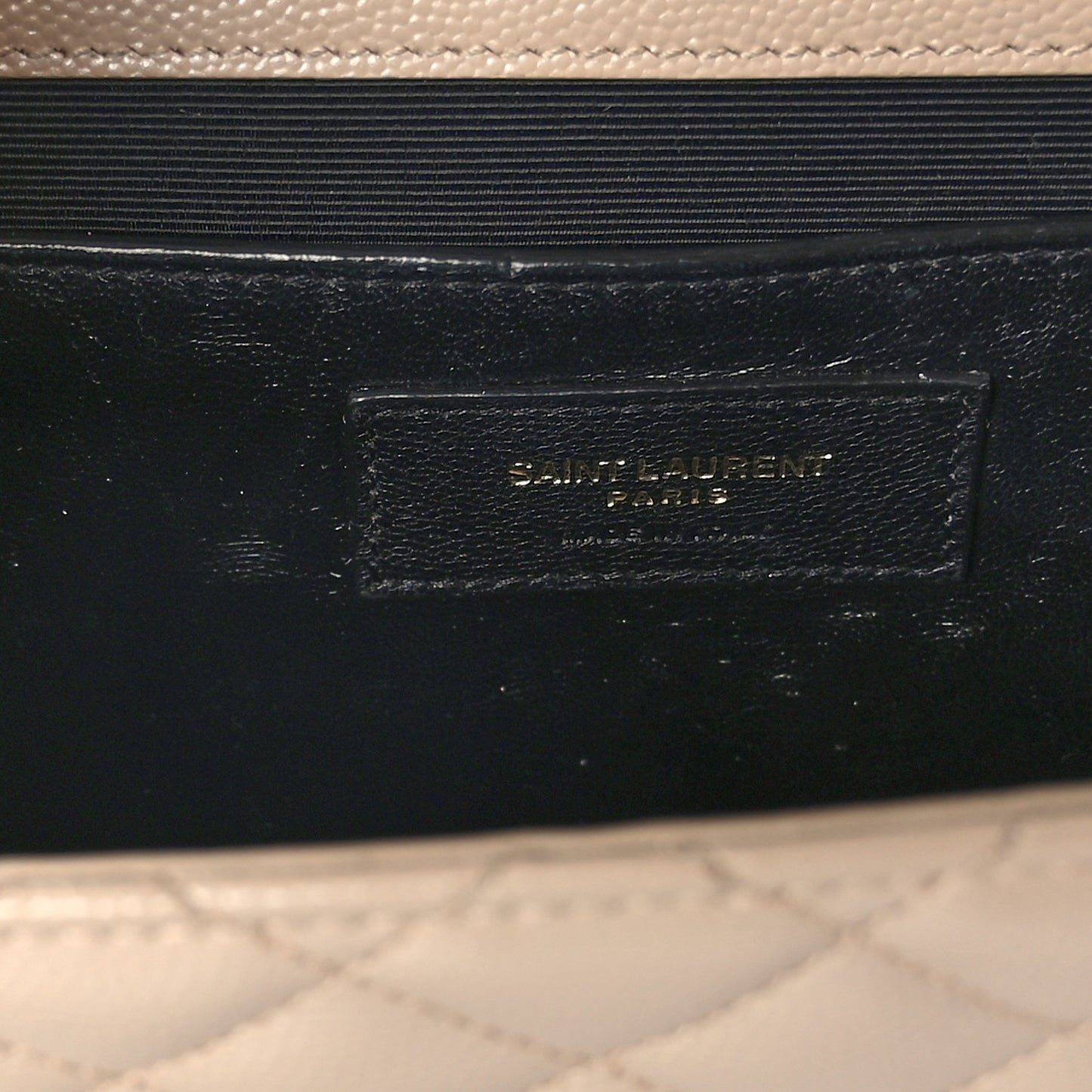 Grain De Poudre Textured Mixed Matelasse Medium Triquilt Monogram Satchel Dark Latte