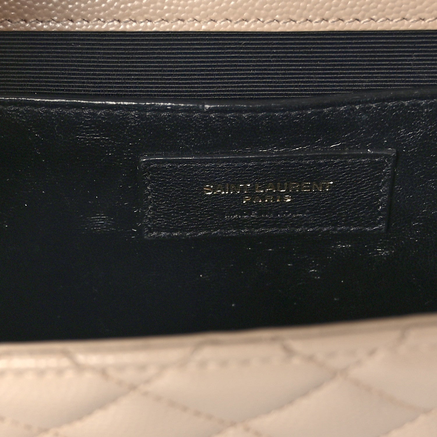 Saint Laurent Grain De Poudre Textured Mixed Matelasse Medium Triquilt Monogram Satchel Dark Latte 6 of 8