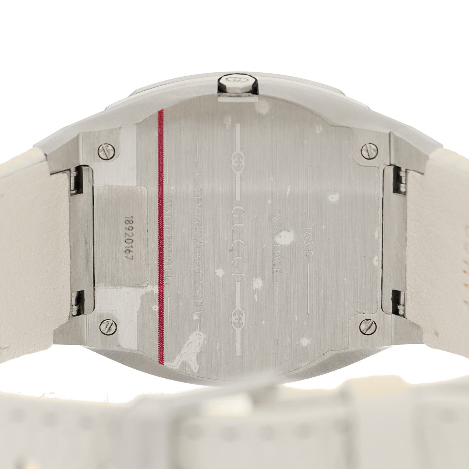 Gucci Stainless Steel Calfskin Diamond Bezel 30mm 25H Quartz Watch White 4 of 5