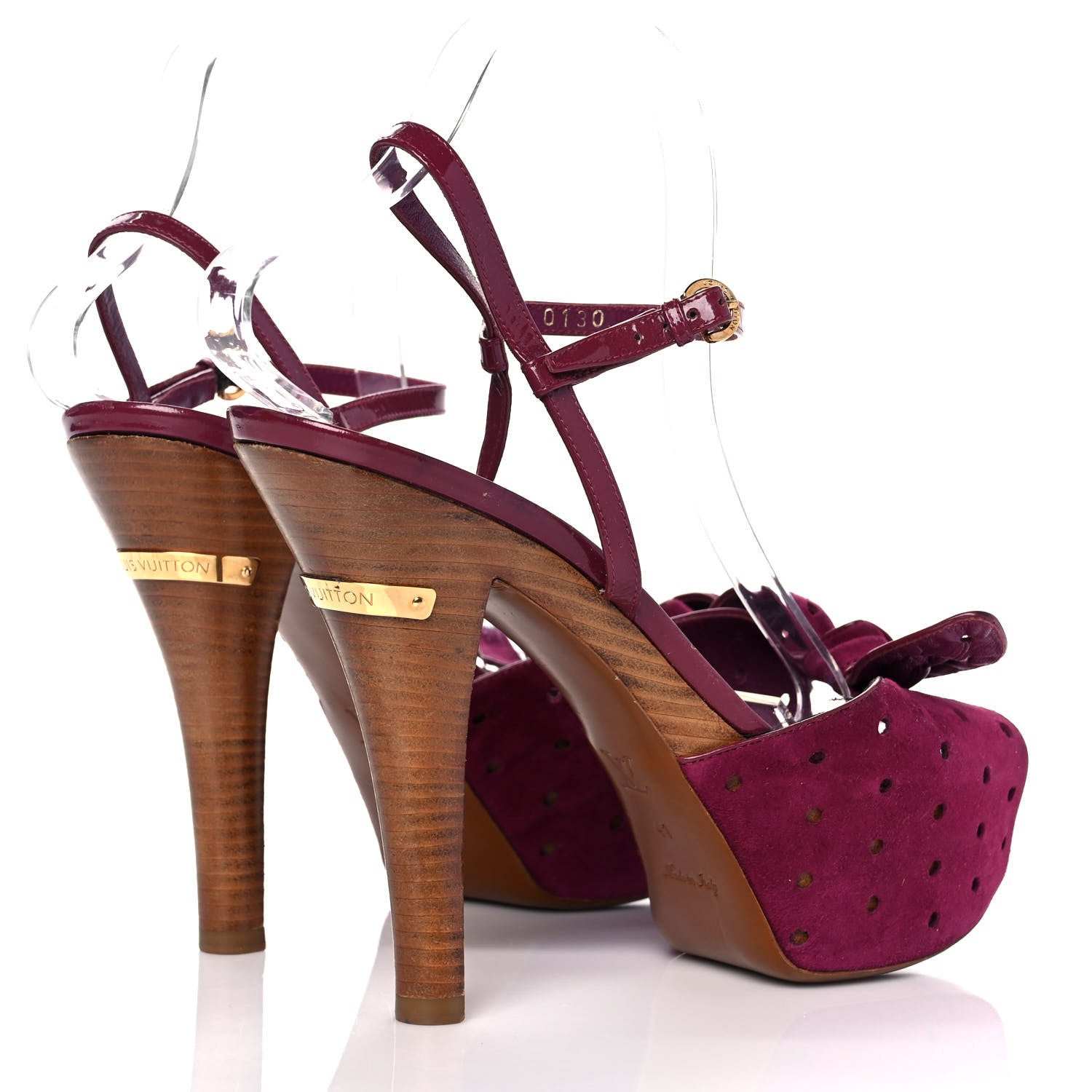 Louis Vuitton Suede Wooden Platform Sandals 41 4 of 9