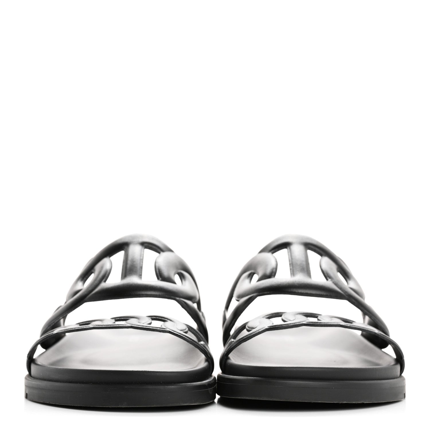 Hermes Nappa Extra Sandals 38 Black 3 of 11