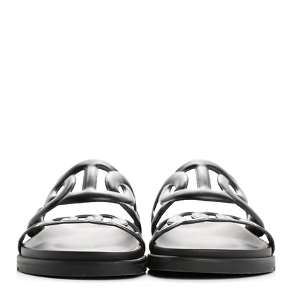 Hermes Nappa Extra Sandals 38 Black 3 of 11