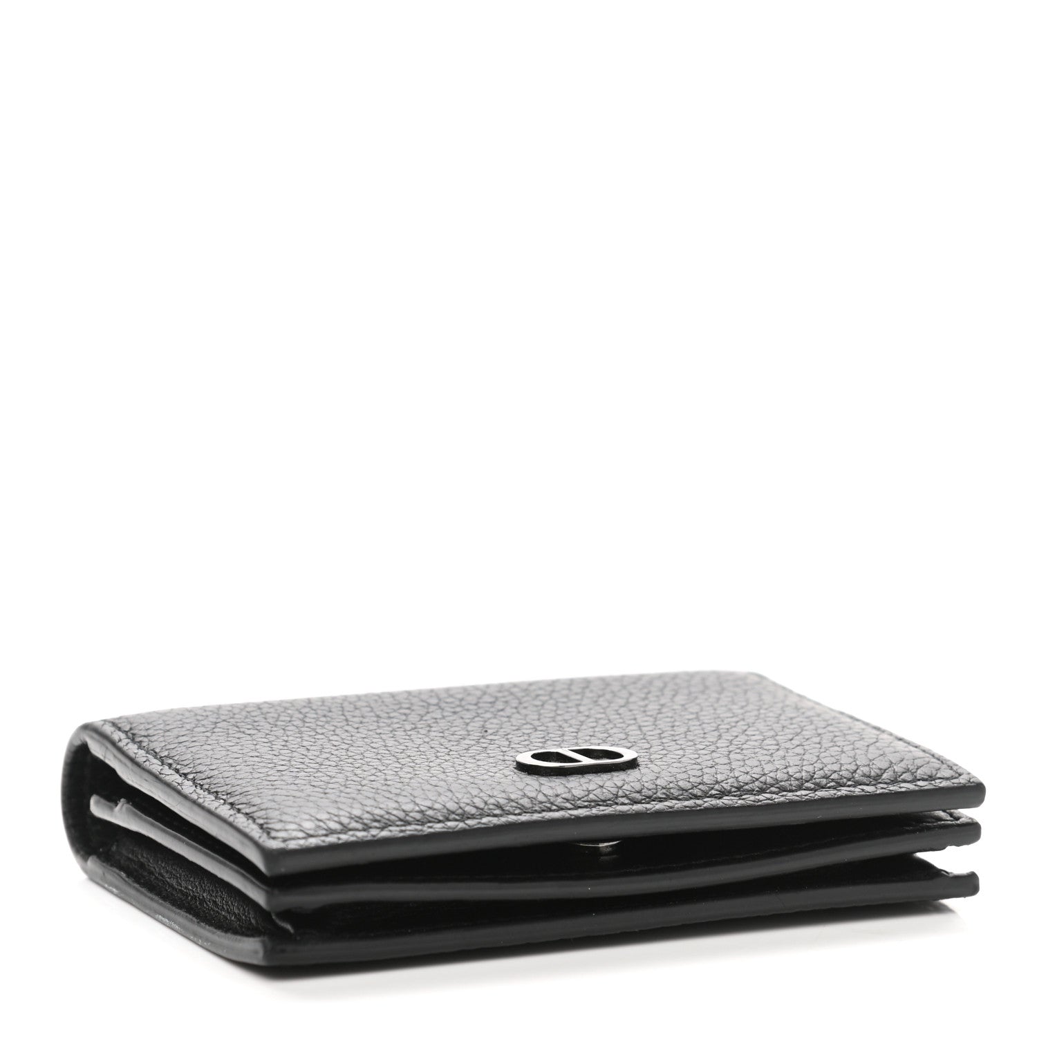 Christian Dior Grained Calfskin CD Icon Wallet Black 4 of 7