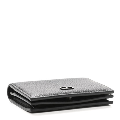 Christian Dior Grained Calfskin CD Icon Wallet Black 4 of 7