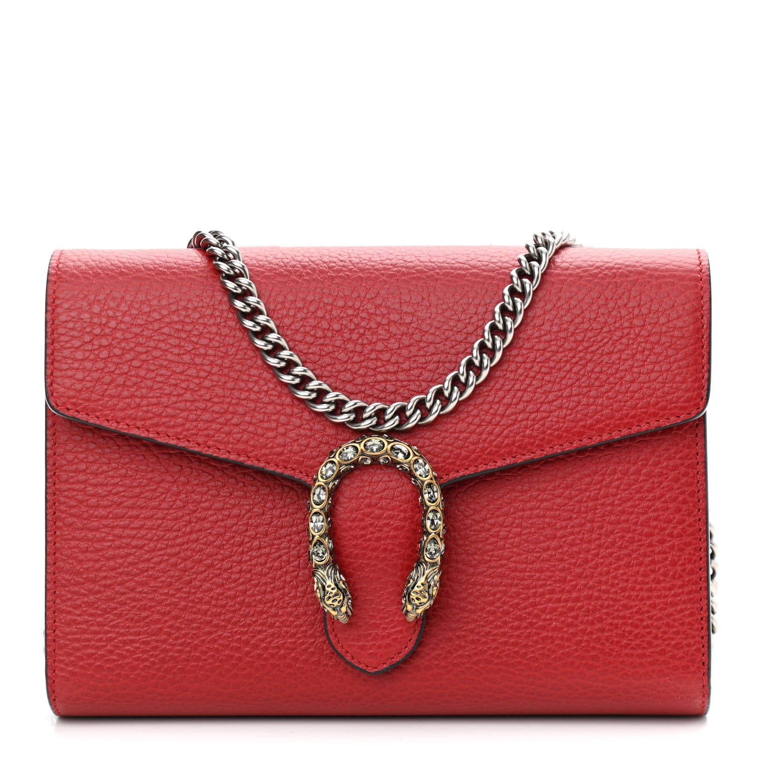 Gucci Calfskin Mini Dionysus Chain Wallet Hibiscus Red 1 of 11
