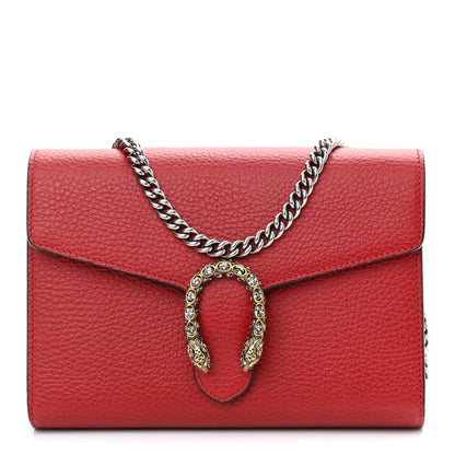 Gucci Calfskin Mini Dionysus Chain Wallet Hibiscus Red 1 of 11