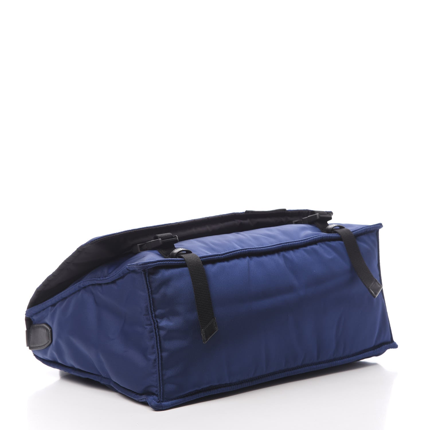 Prada Tessuto Nylon Soft Calf Messenger Royal Black 4 of 11