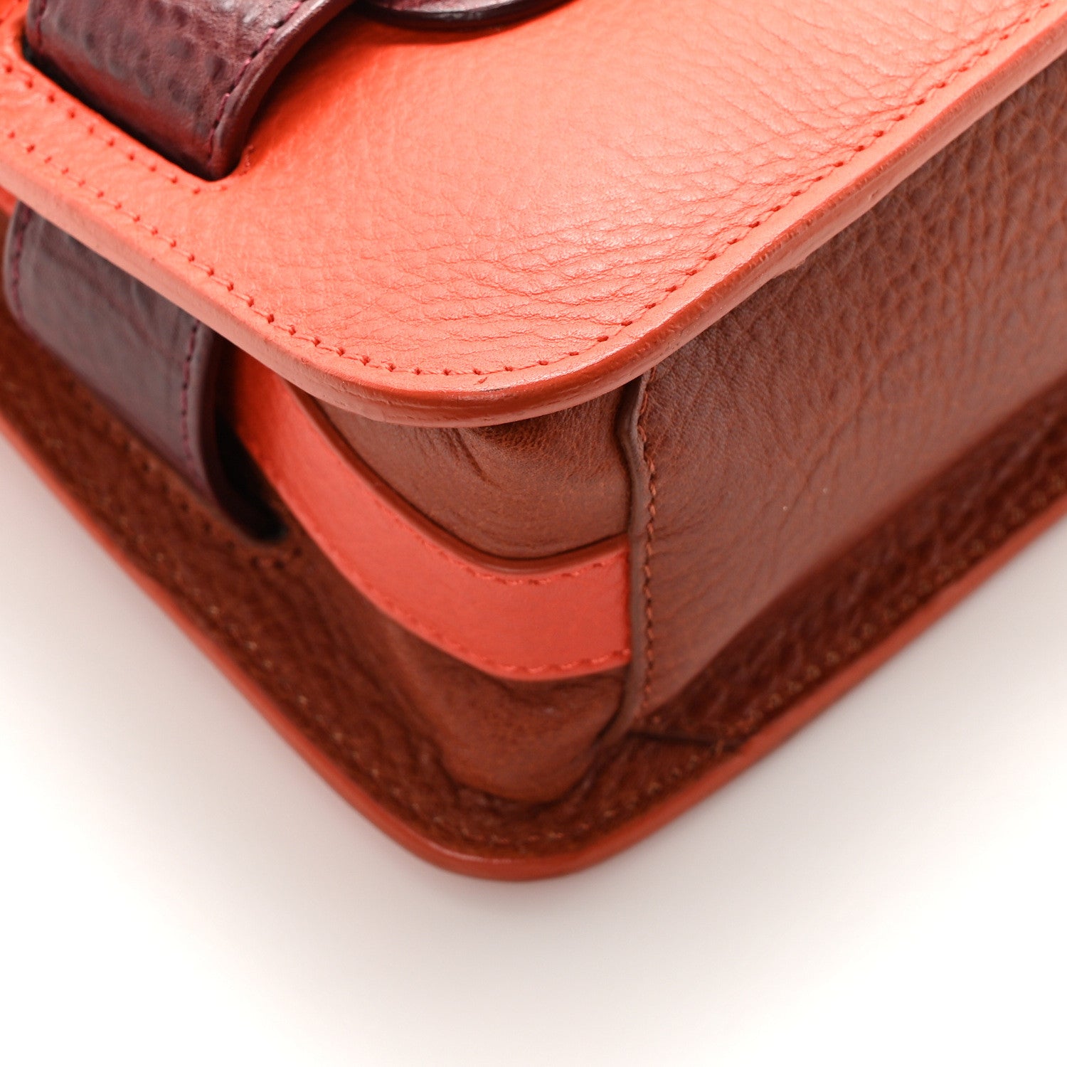 Proenza Schouler Calfskin Mini PS11 Classic Shoulder Bag Saddle Burgundy Tangerine 8 of 9