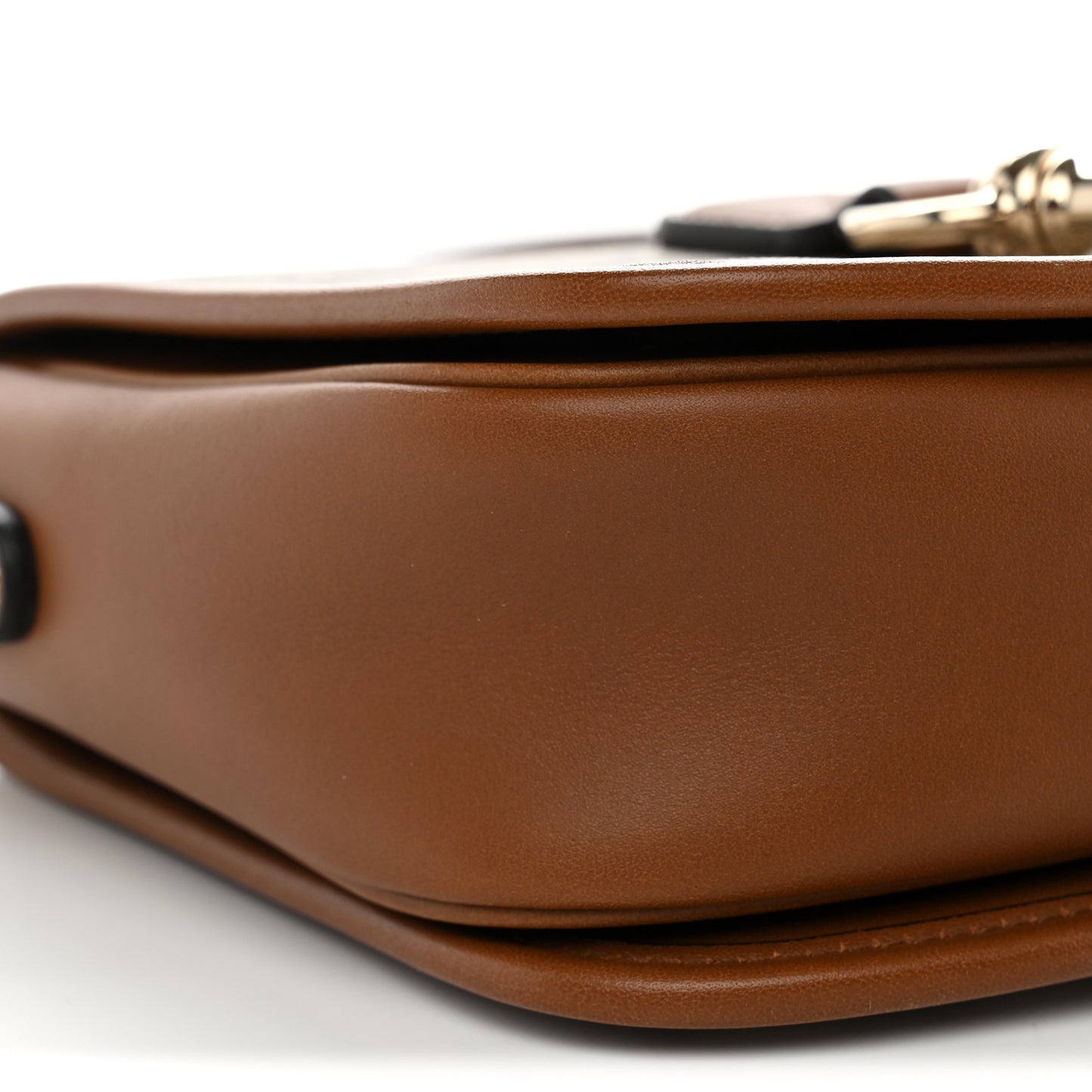 GG Supreme Monogram Textured Calfskin Emblem Mini Shoulder Bag Beige Dark Brown