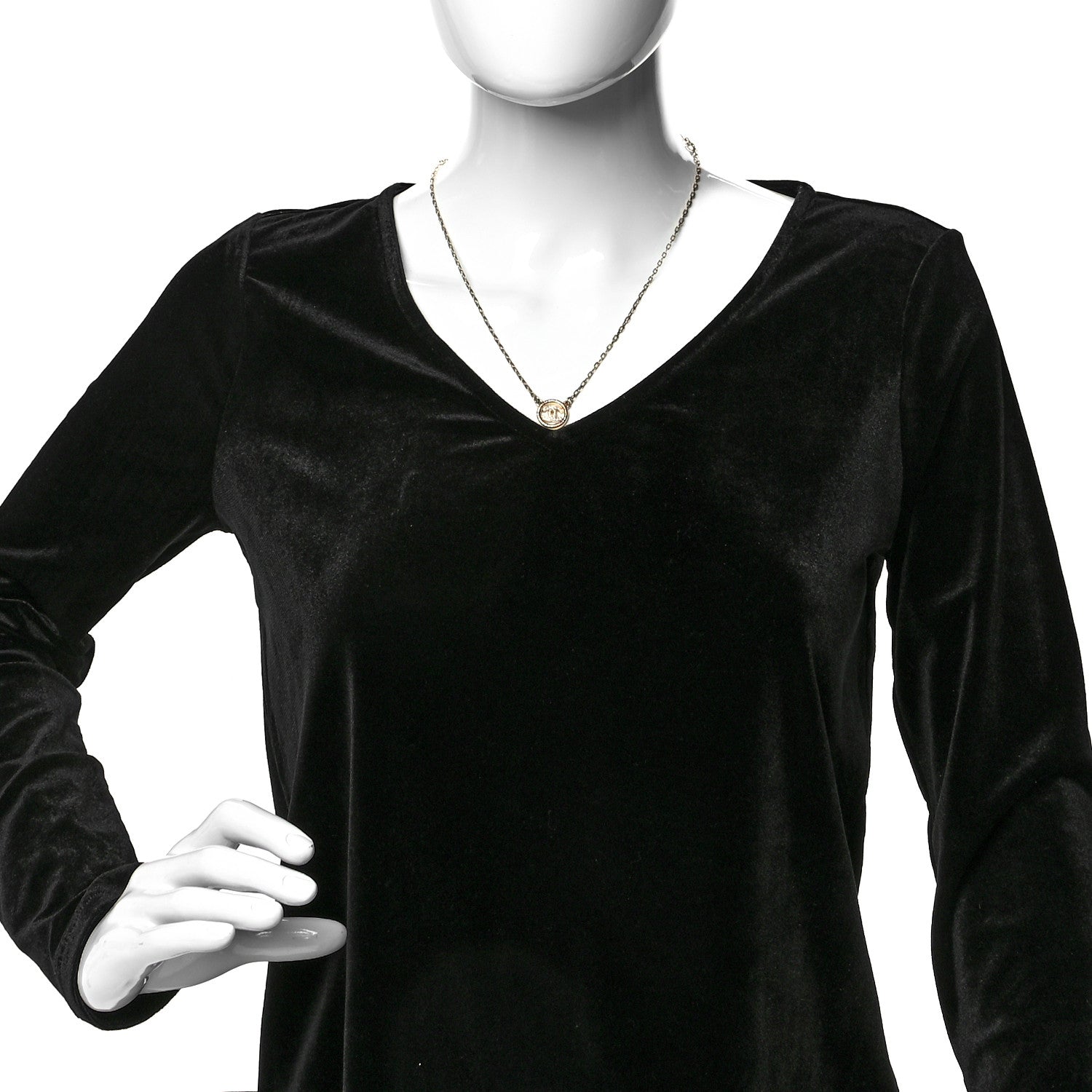 Chanel Crystal CC Chain Short Necklace Gold 2 of 5