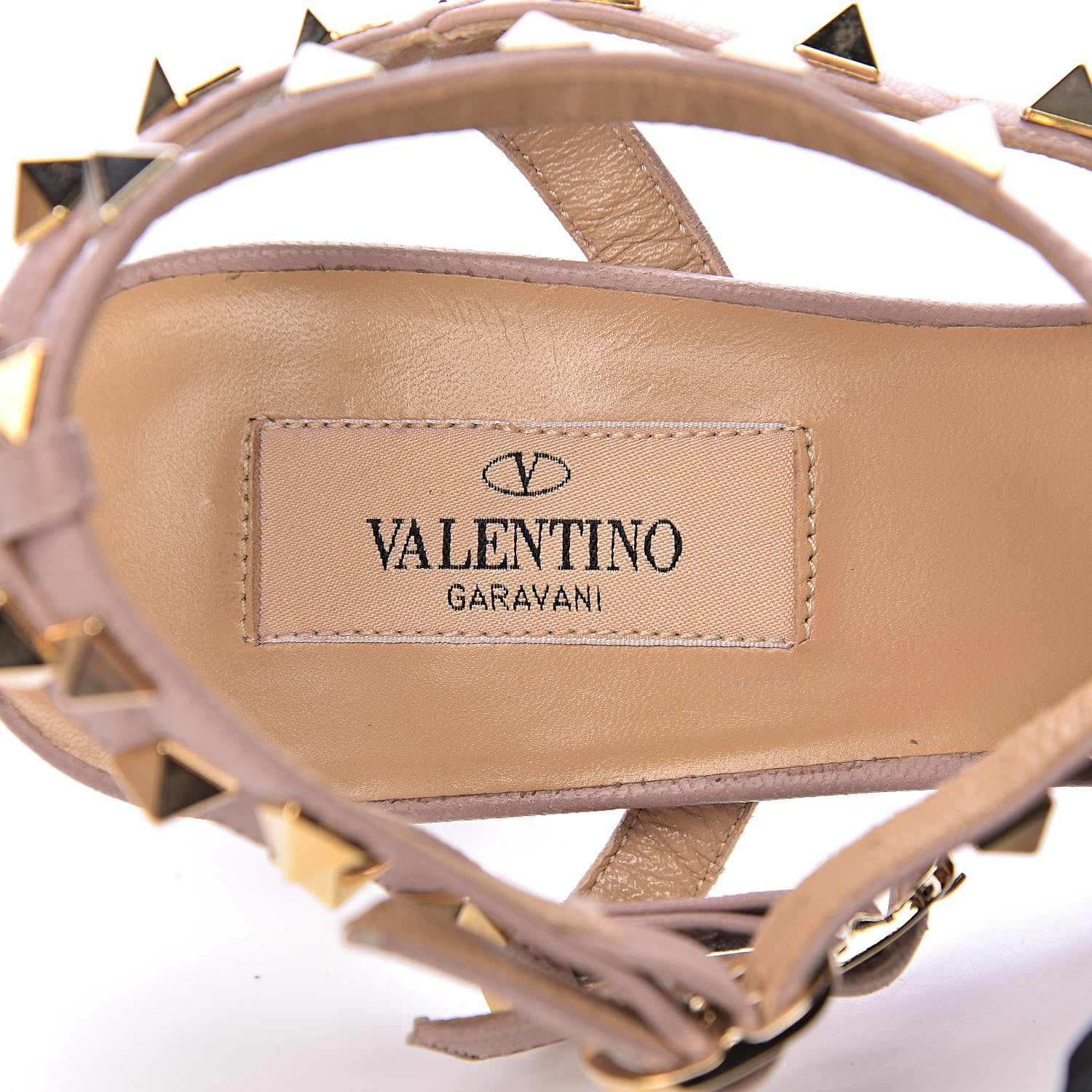 Valentino Garavani Patent Nappa Rockstud Ankle Strap 65mm Pumps 37.5 Soft Noisette Poudre 6 of 10