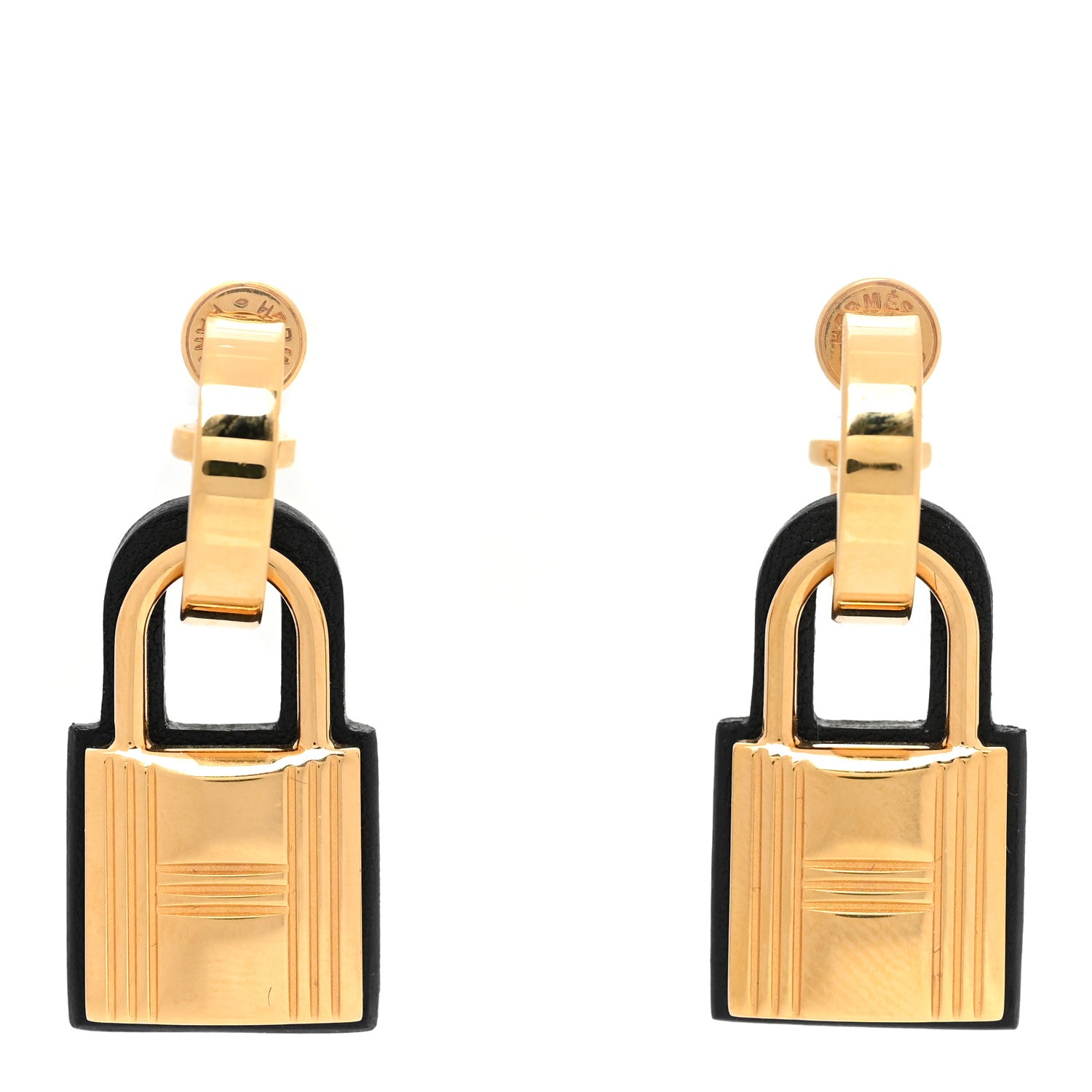 Hermes Gold Swift O'Kelly Earrings Black 1 of 6