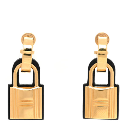 Hermes Gold Swift O'Kelly Earrings Black 1 of 6