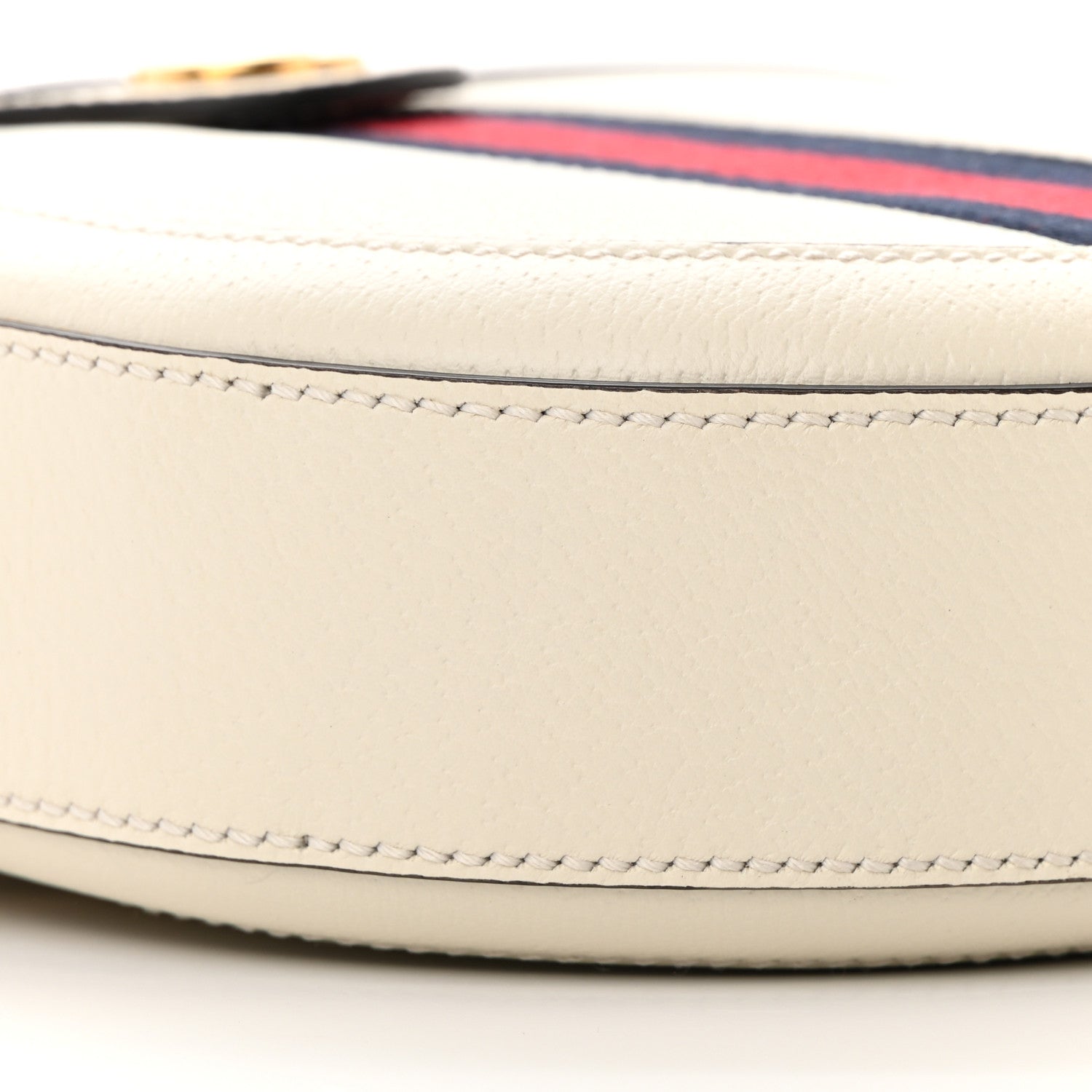 Gucci Textured Calfskin Web Mini Ophidia Round Shoulder Bag Mystic White 9 of 12