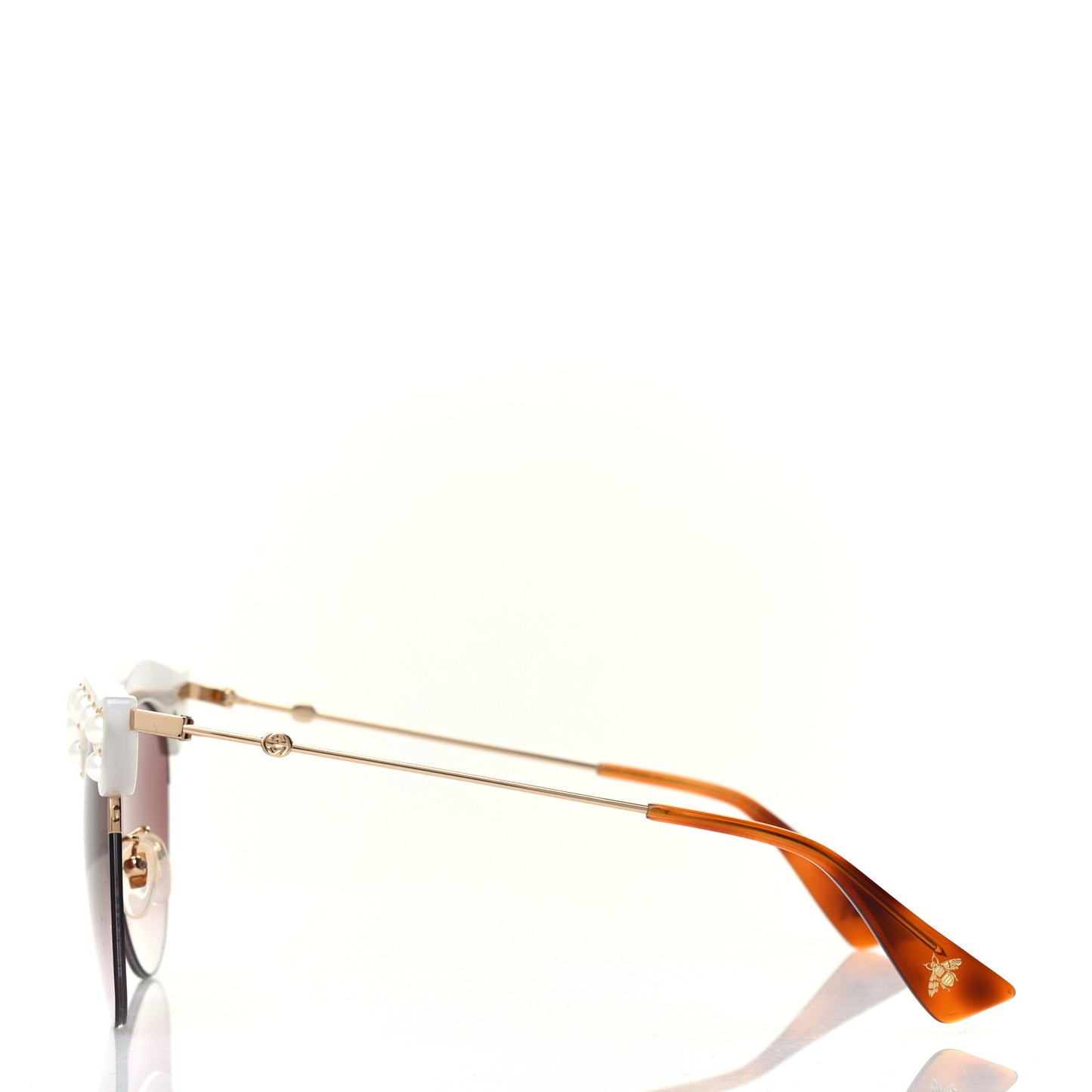 Acetate Pearl Cat Eye Sunglasses GG0212S White