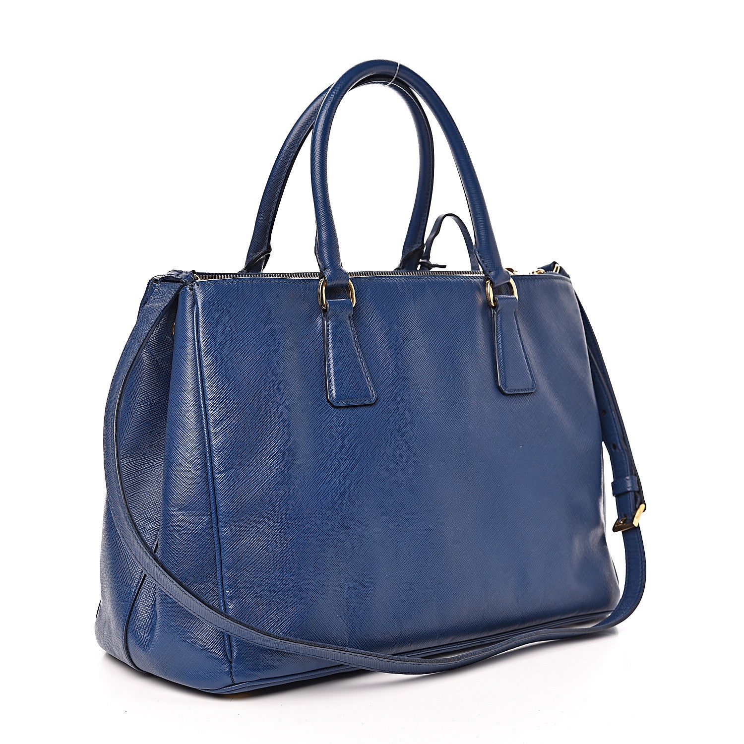 Prada Saffiano Lux Medium Tote Bluette 3 of 18