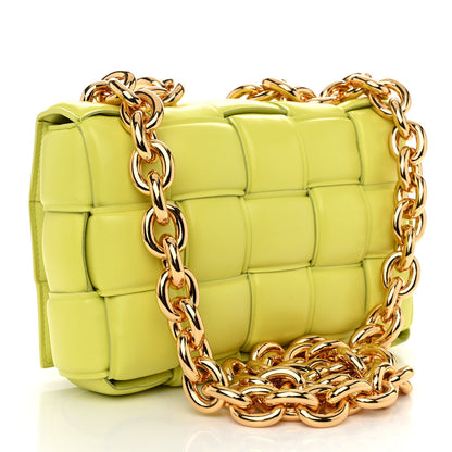 Bottega Veneta Lambskin Maxi Intreccio Padded Chain Cassette Crossbody Bag Kiwi 2 of 8