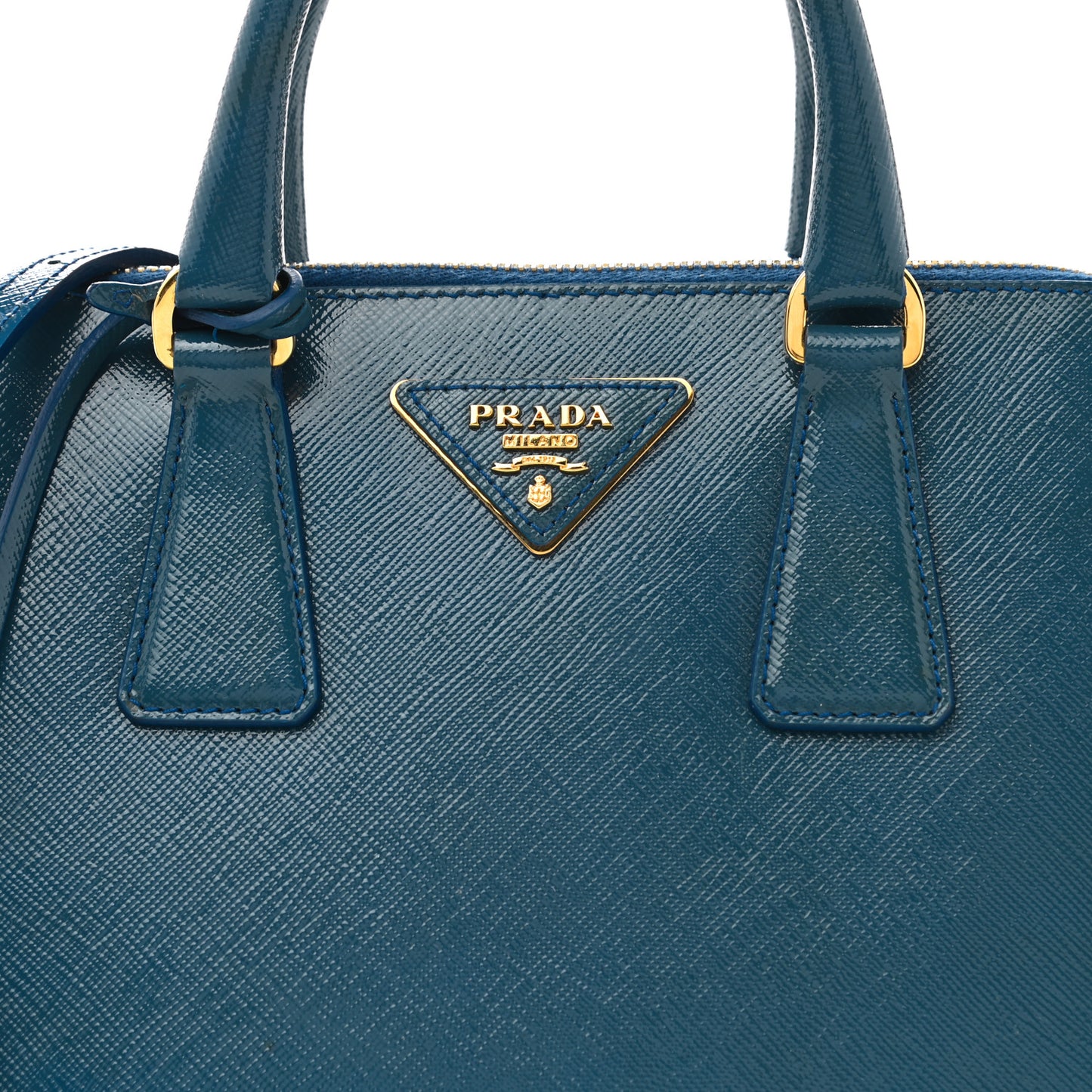 Saffiano Vernice Small Promenade Tote Azzurro