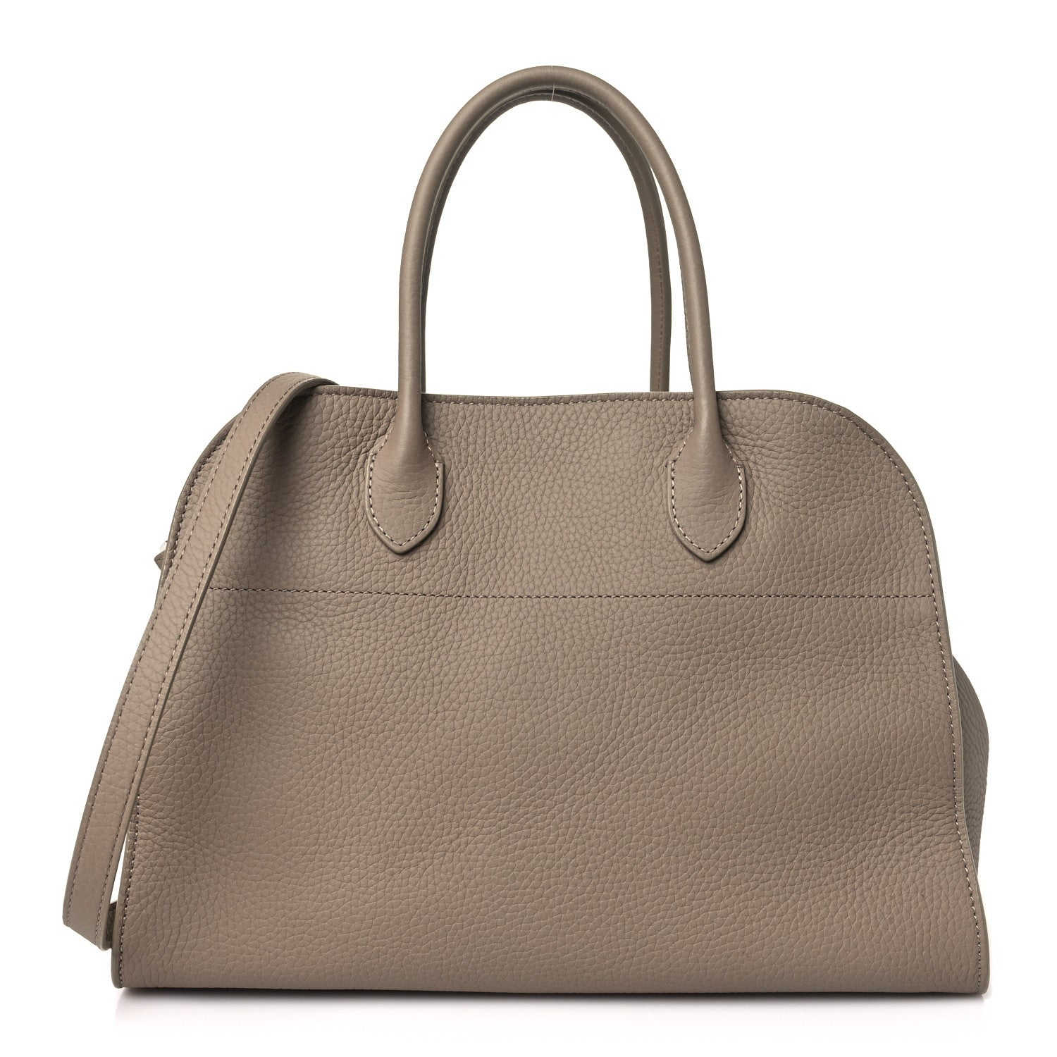 The Row Matte Grained Calfskin Soft Margaux 12 Dark Taupe 1 of 9