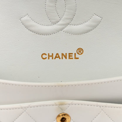 Chanel Lambskin Quilted Medium Double Flap White 6 of 21