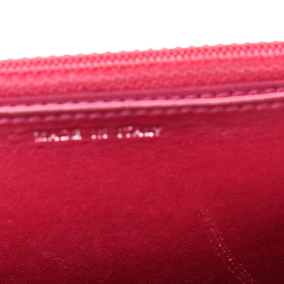 Chanel Metallic Patent Calfskin Quilted Boy Wallet On Chain WOC Fuchsia 13 of 13