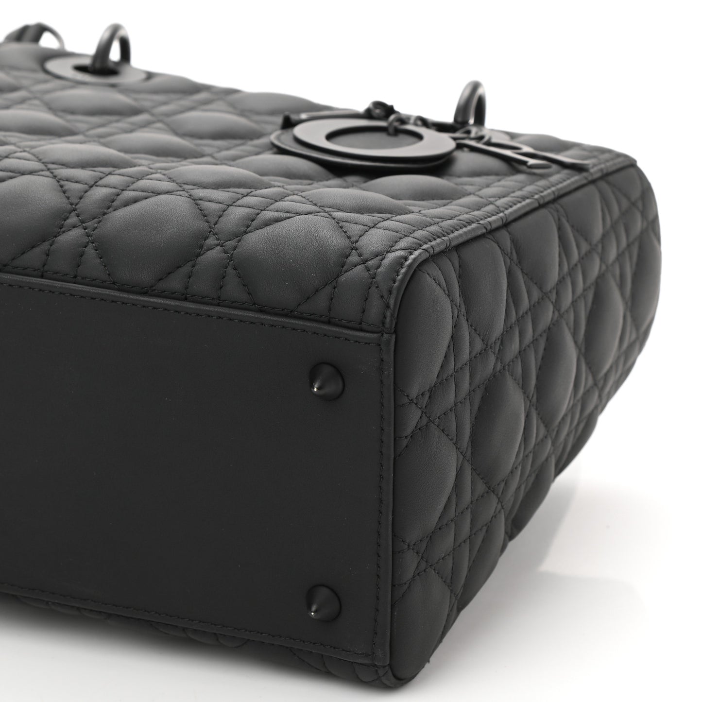 Ultra Matte Calfskin Cannage Medium Lady Dior Black
