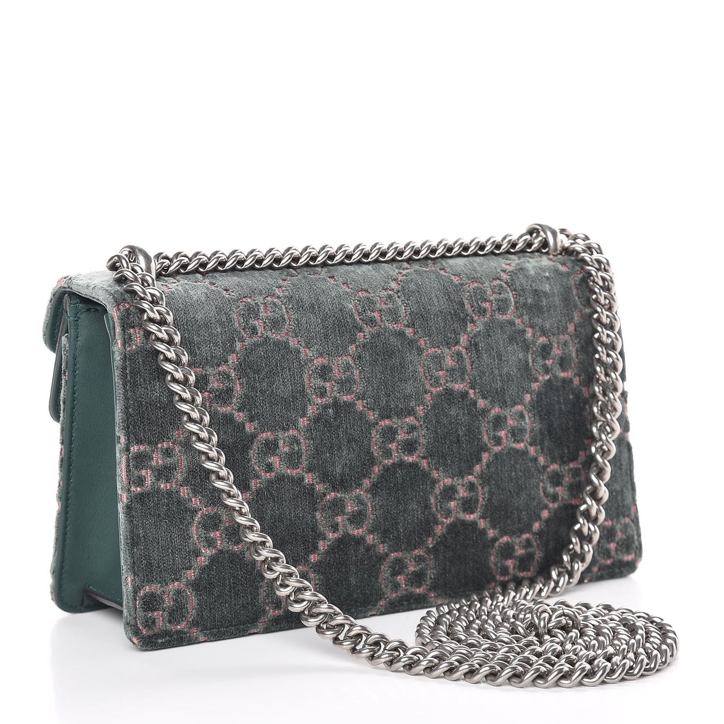Velvet Moon Calfskin Crystal GG Monogram Small Dionysus Shoulder Bag Avio Dusty Pink Black Diamond