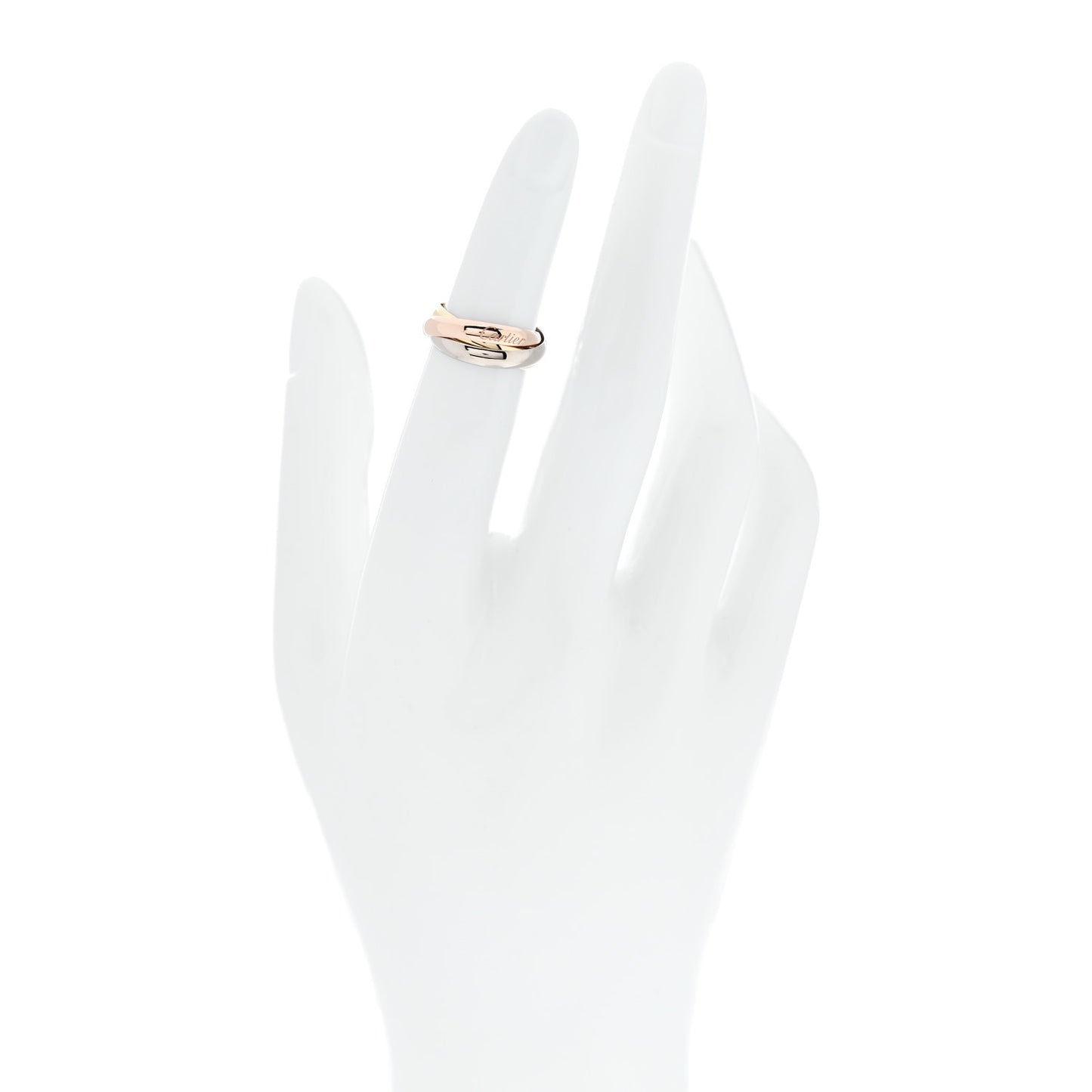 18K Pink Yellow White Gold Small Trinity Ring 46 3.75