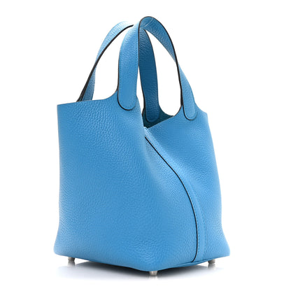 Hermes Taurillon Clemence Picotin Lock 18 PM Bleu Frida 3 of 13