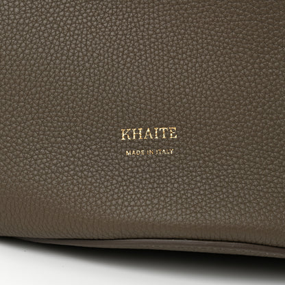 Khaite Pebbled Sport Calfskin Medium Lotus Tote Elephant 7 of 11