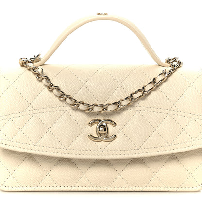 Chanel Caviar Quilted Trendy Handle Clutch With Chain Ecru 9 of 12