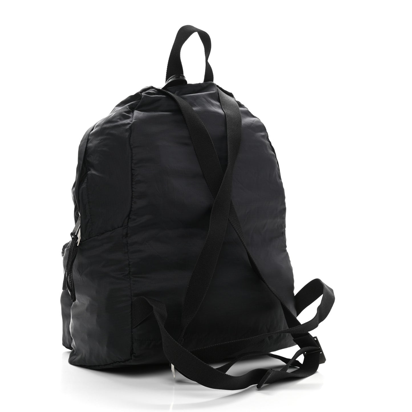 Nylon City Fold Up Backpack Belt Bag Black