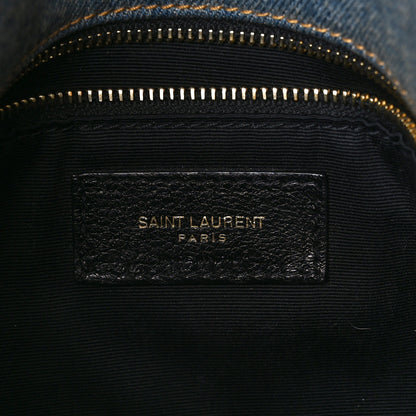 Saint Laurent Denim Quilted Small Loulou Puffer Monogram Chain Satchel Blue Cinnamon 6 of 10
