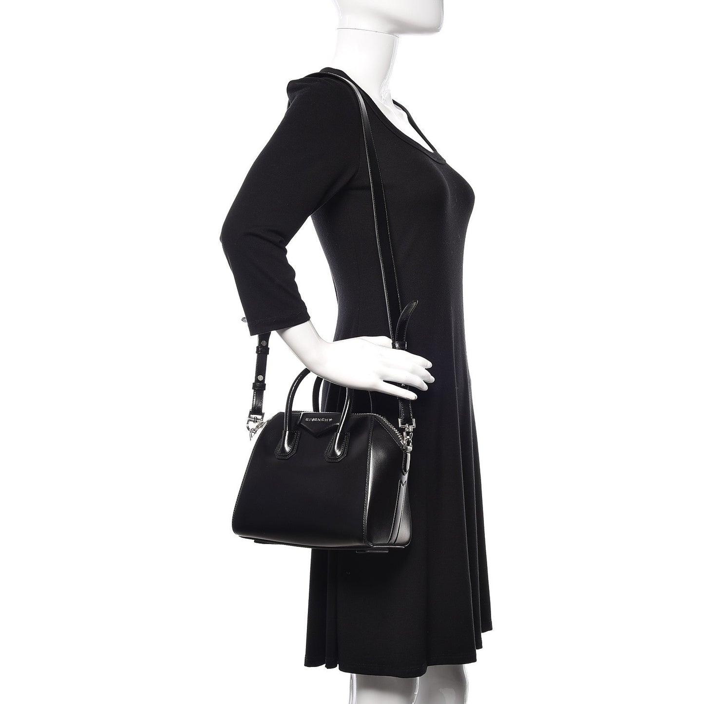 Shiny Lord Calfskin Mini Antigona Black