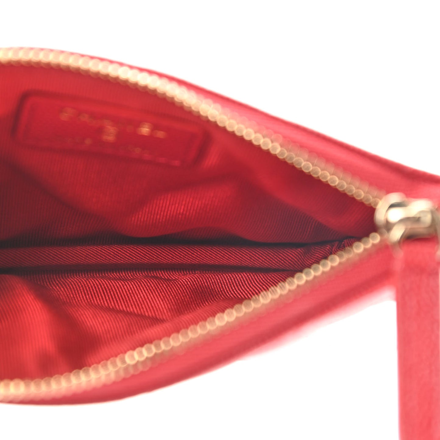 Caviar Quilted Small Cosmetic Case Red