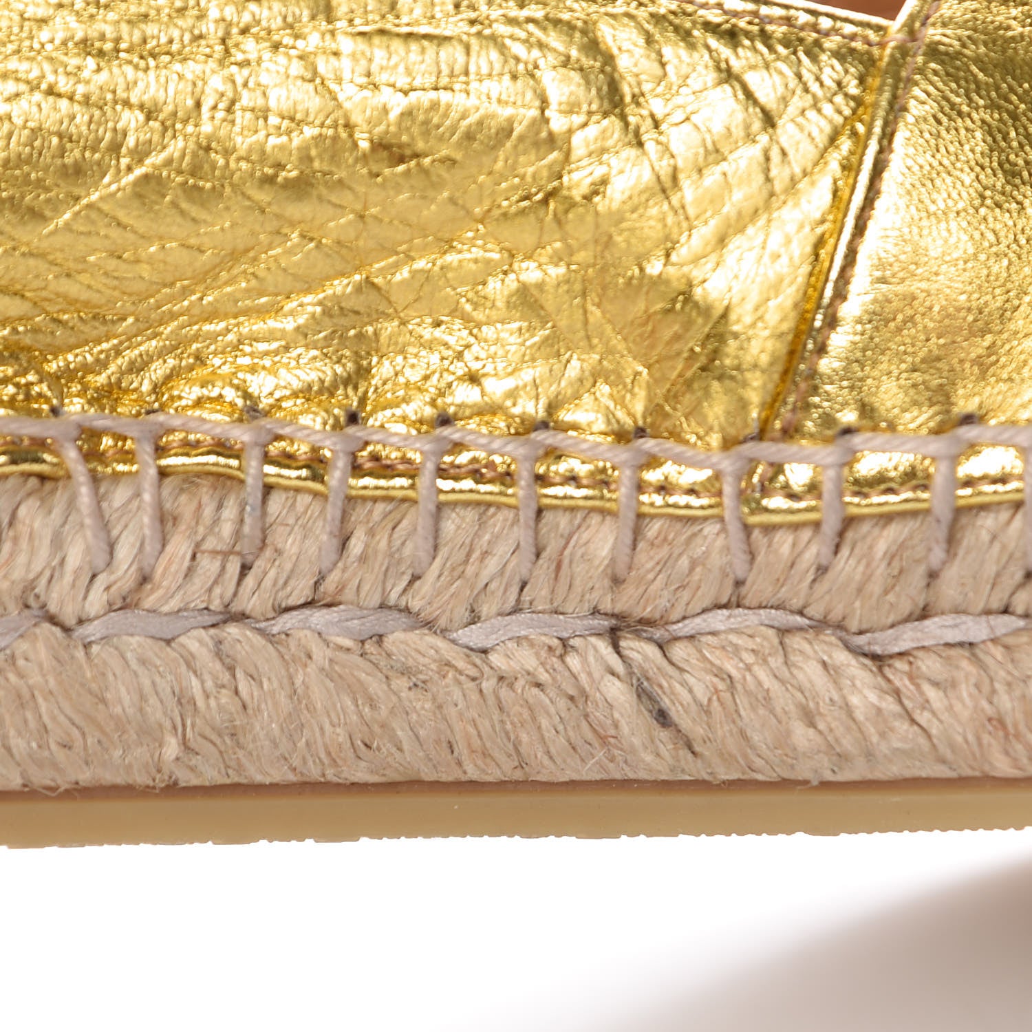 Gucci Metallic Nappa Ophelia Espadrilles 37.5 Gold 8 of 11
