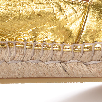 Gucci Metallic Nappa Ophelia Espadrilles 37.5 Gold 8 of 11