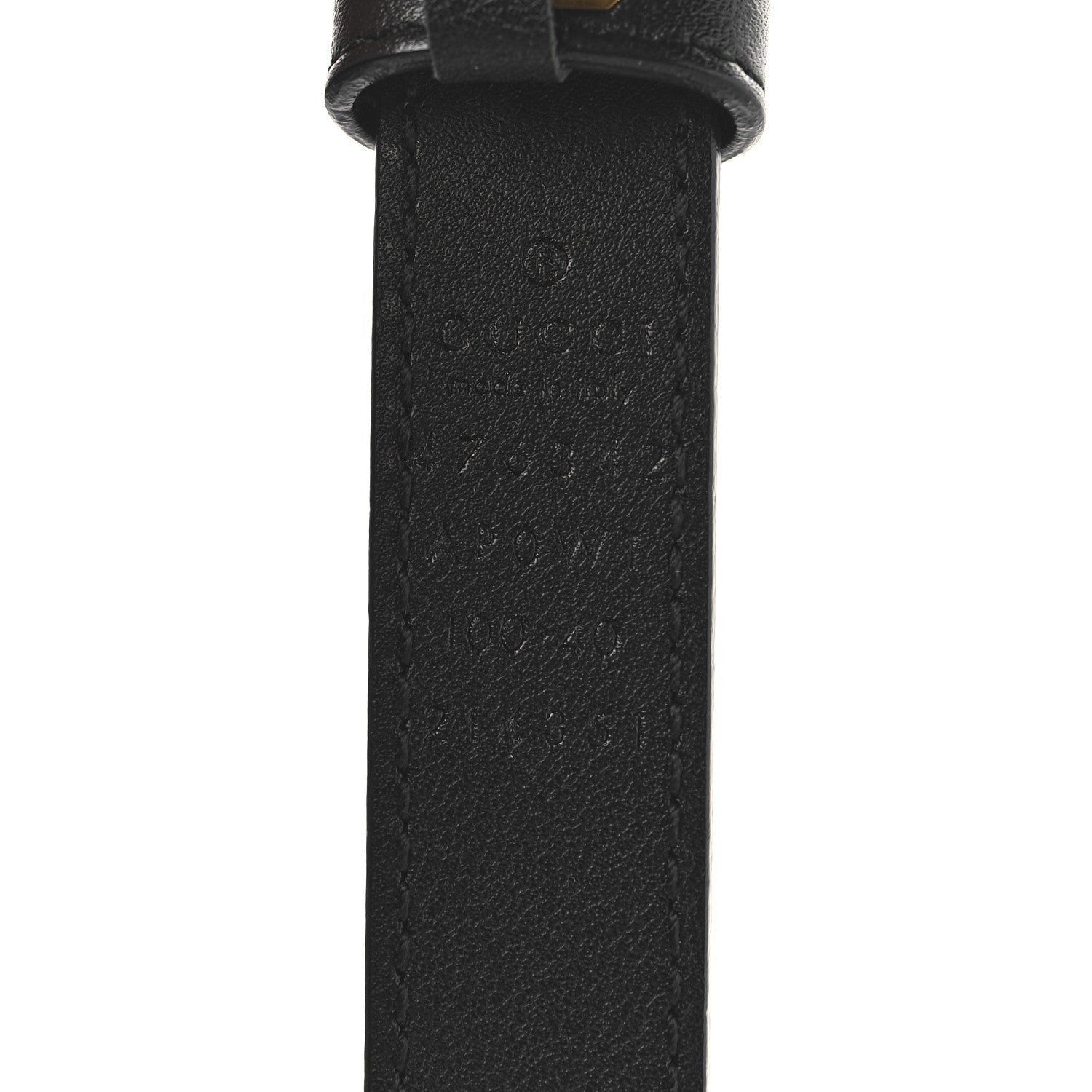 Gucci Calfskin Pearl Double G 20mm Belt 100 40 Black Cream 5 of 7
