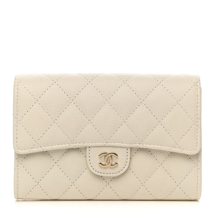 Chanel Caviar Quilted Medium Flap Wallet White 1 of 10