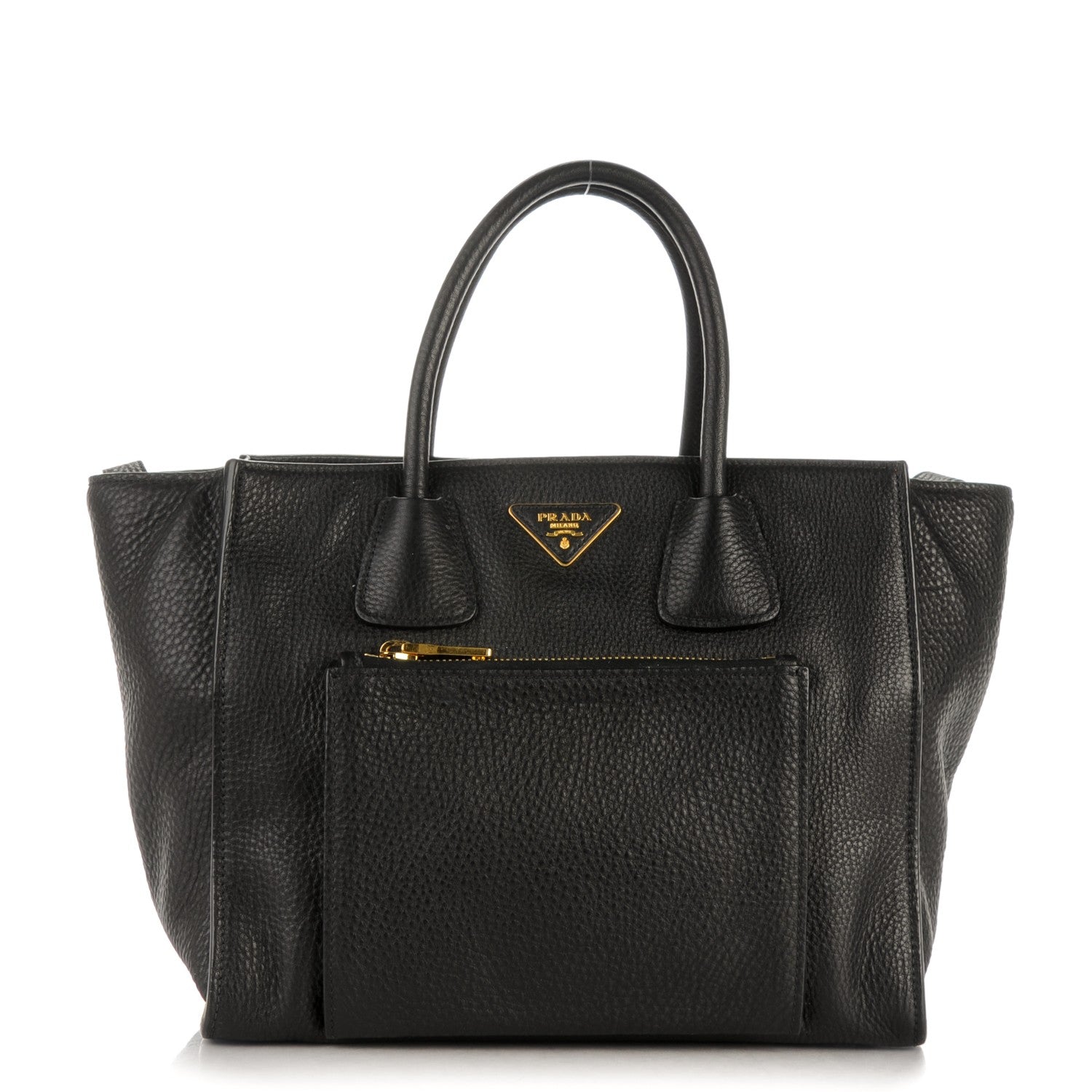 Prada Vitello Daino Twin Pocket Tote Black 1 of 9